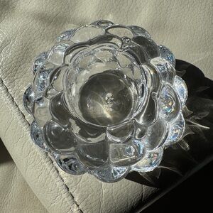 Orrefors Clear Crystal Raspberry Votive candle holder